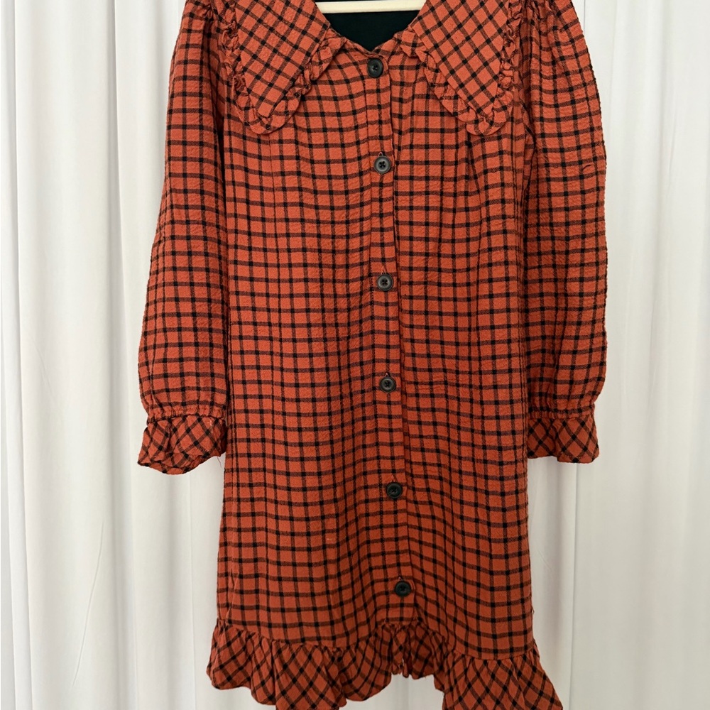 Zara Black and Red Plaid Dress